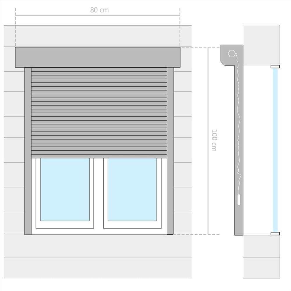 Roller Shutter Aluminium 80x100 cm White