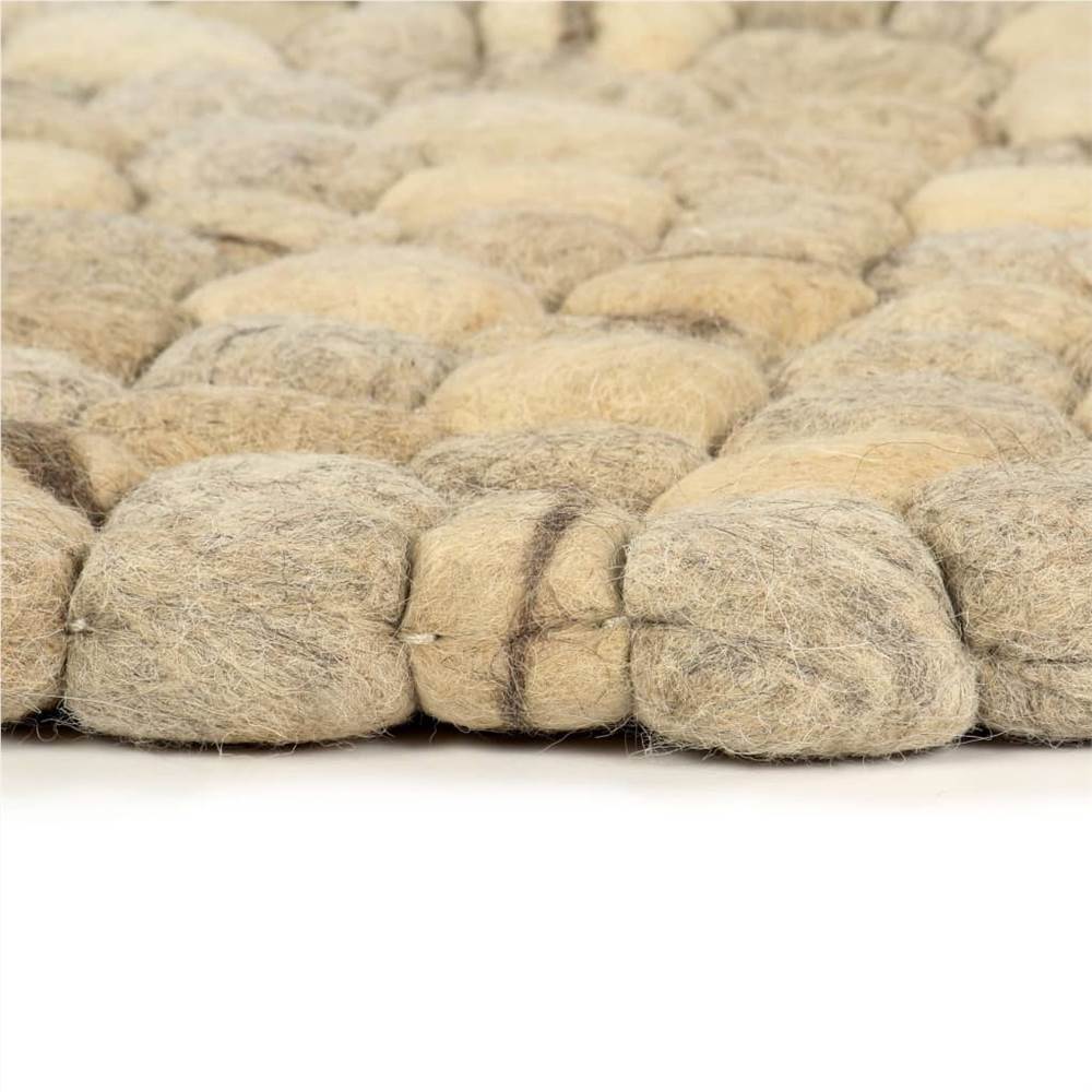 Rug Wool Felt Pebble 120x170 cm Beige/Grey/Brown/Chocolate