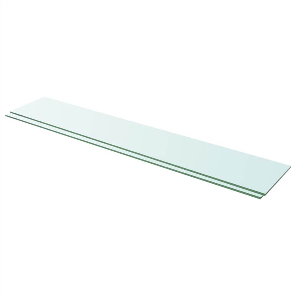 

Shelves 2 pcs Panel Glass Clear 110x20 cm