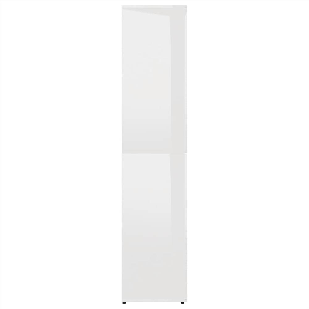 Shoe Cabinet High Gloss White 80x39x178 cm Chipboard