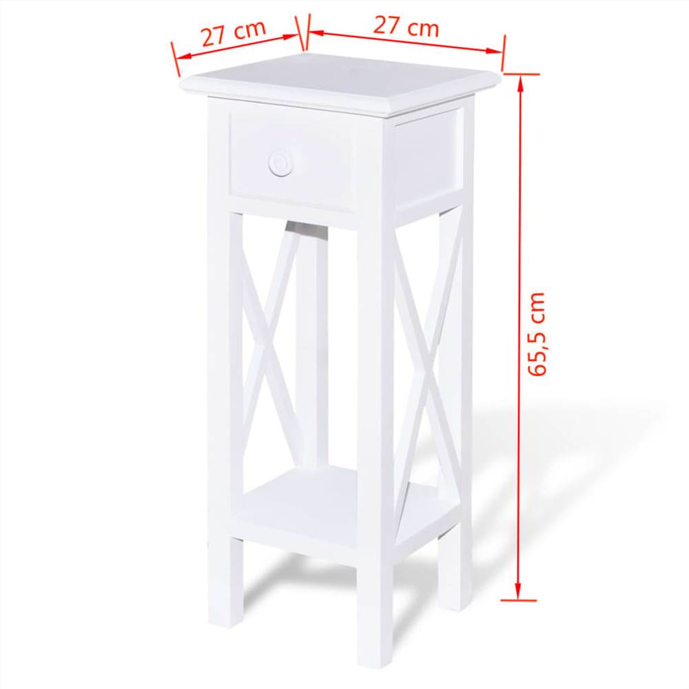 Side Table with Drawer White