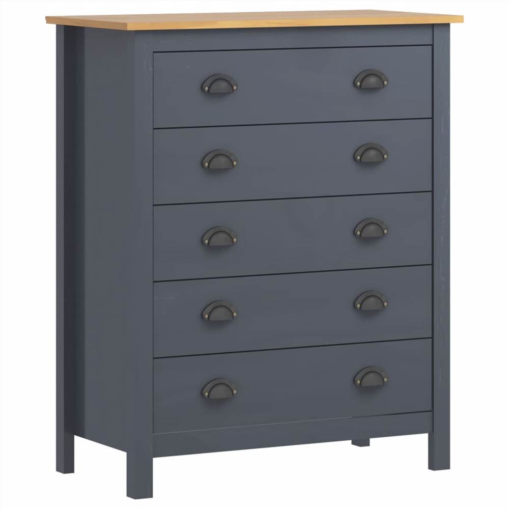 

Sideboard Hill Range with 5 Drawers Grey 79x40x96.5 cm Solid Pine Wood