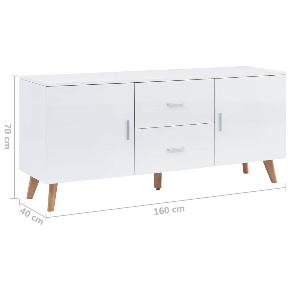 Sideboard White 160x40x70 cm MDF