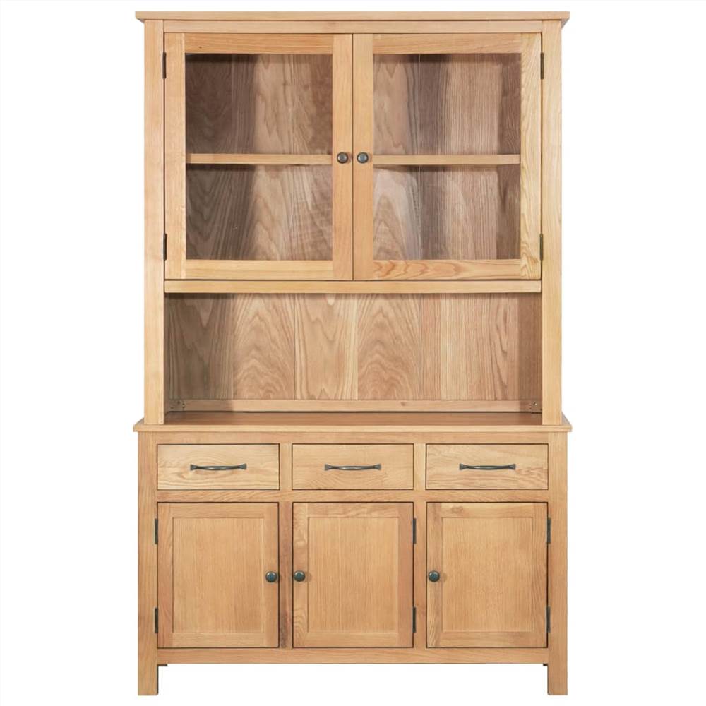 Sideboard and Hutch Set 112x33.5x175 cm Solid Oak Wood