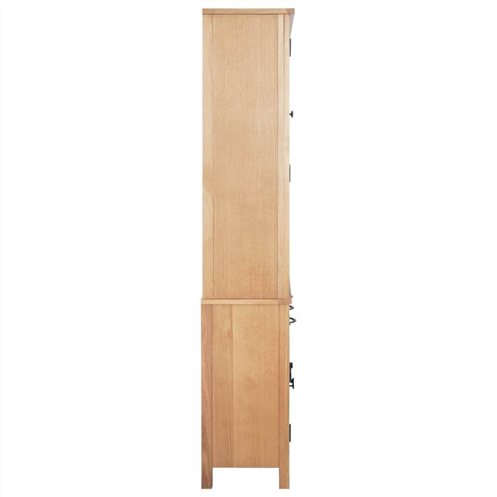 Sideboard and Hutch Set 112x33.5x175 cm Solid Oak Wood