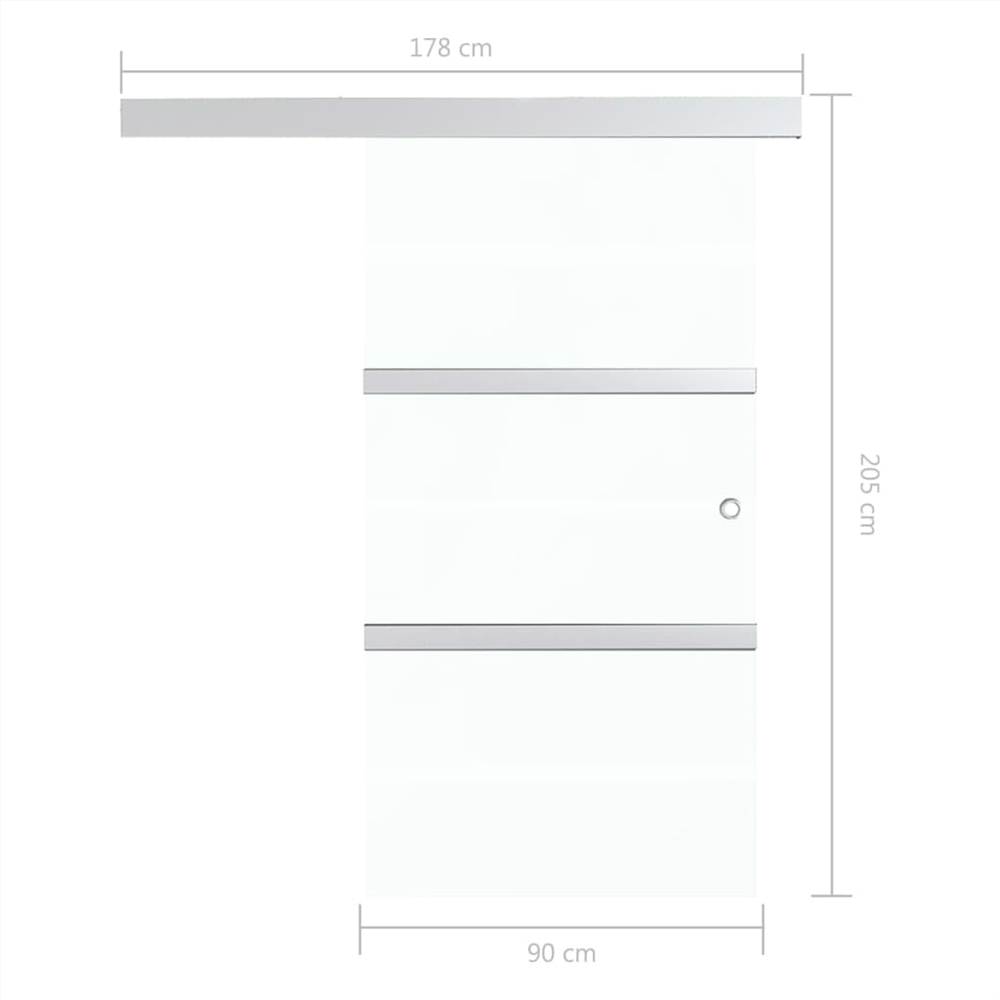 Sliding Door ESG Glass and Aluminium 90x205 cm Silver