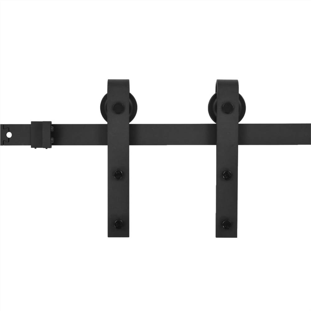 Sliding Door Hardware Kit 183 cm Steel Black
