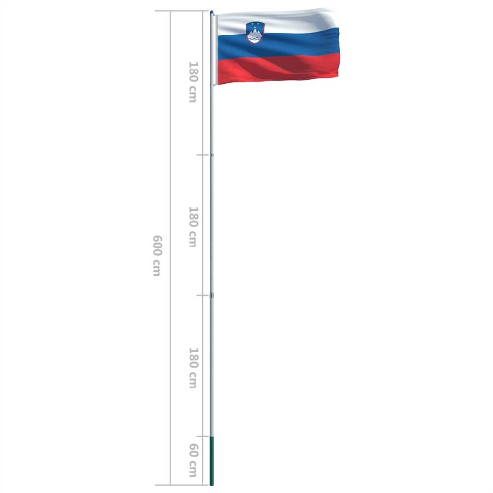 Slovenia Flag and Pole Aluminium 6 m