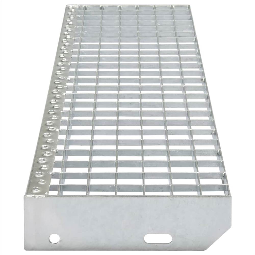 Stair Treads 4 pcs Presslocked Galvanised Steel 600x240 mm
