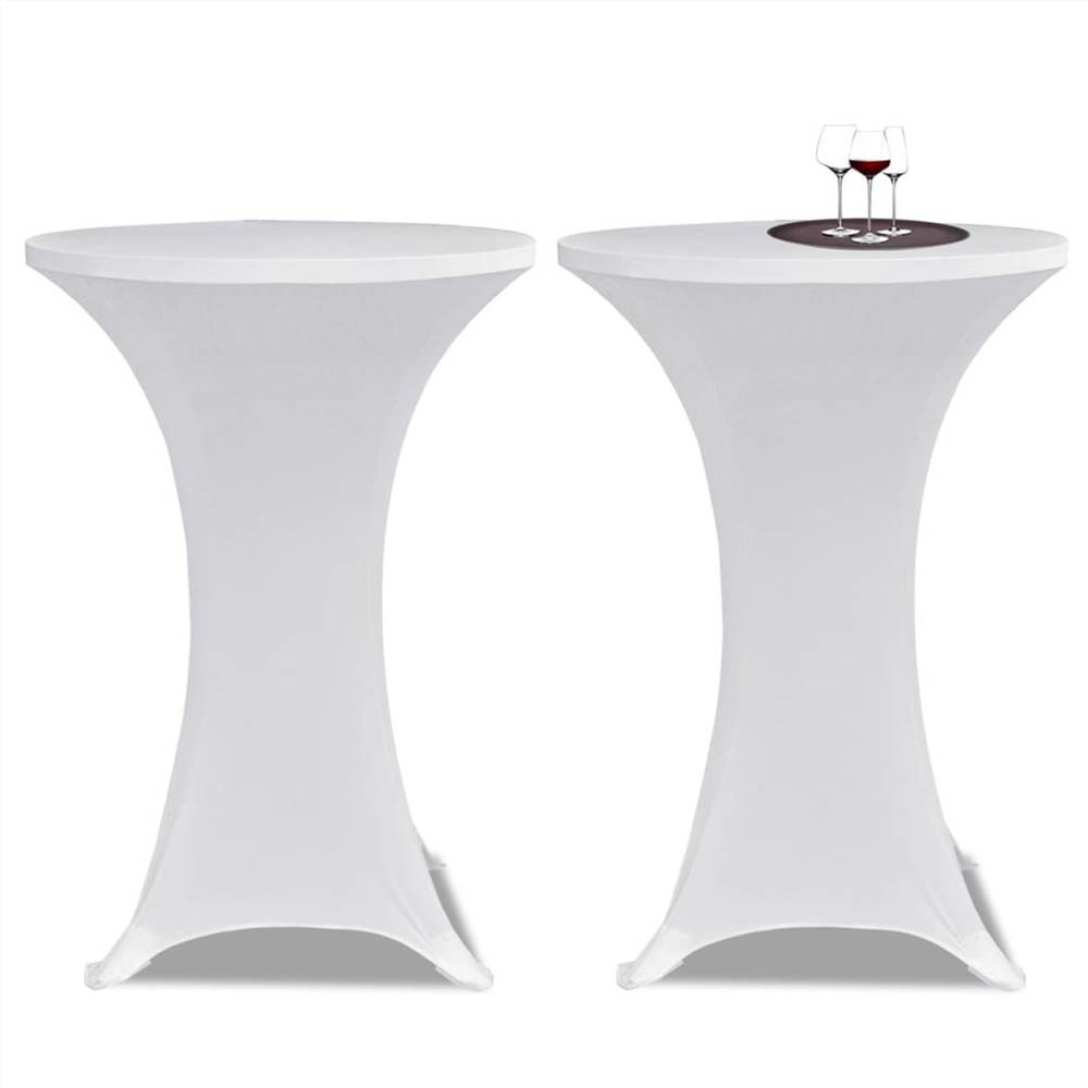 Standing Table Cover Ø80cm White Stretch 2 pcs