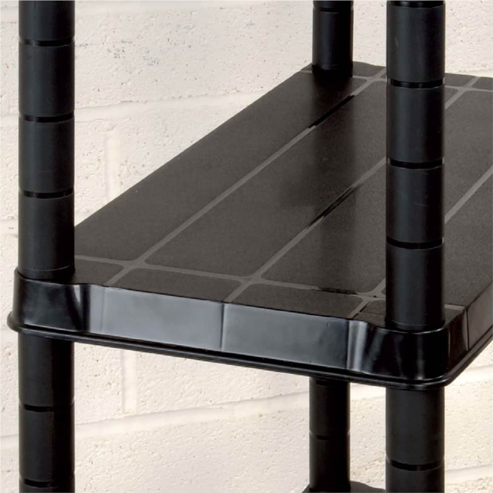 Storage Shelf 4Tier Black 61x30.5x130 cm Plastic