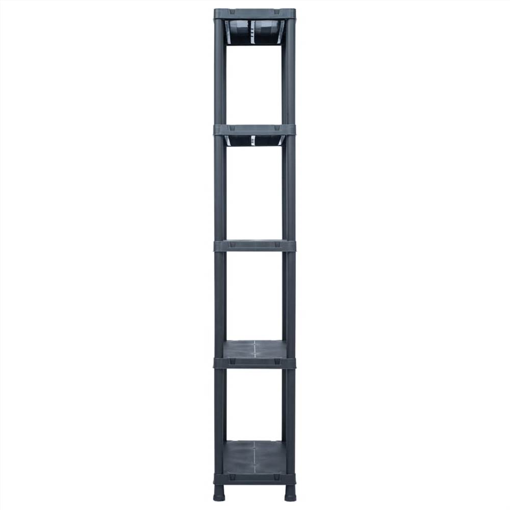 Storage Shelf Racks 2 pcs Black 125 kg 60x30x180 cm Plastic