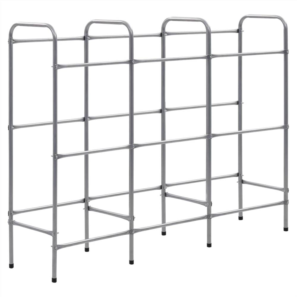 Storage Shelf for 9 Crates Silver 145x33x116 cm Steel