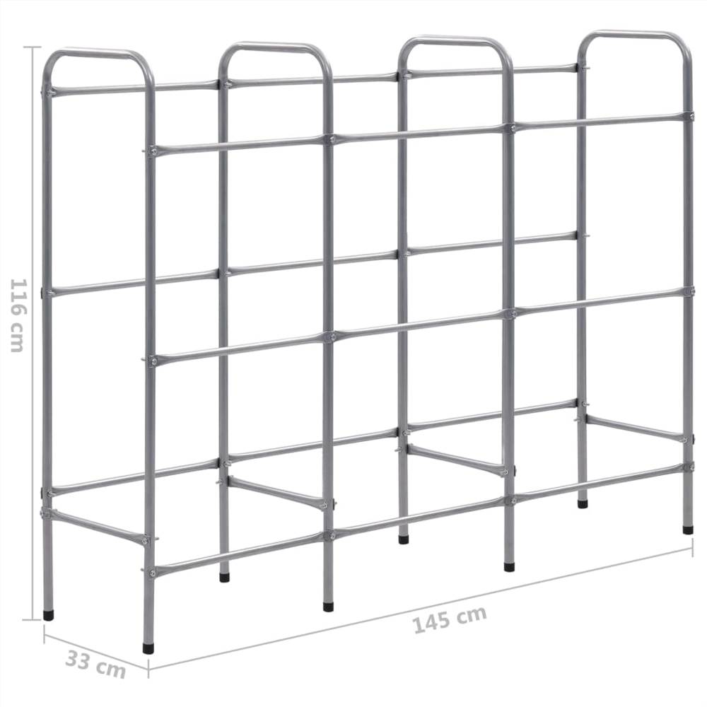 Storage Shelf for 9 Crates Silver 145x33x116 cm Steel