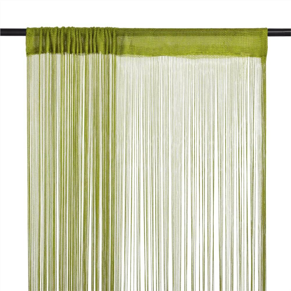 

String Curtains 2 pcs 140x250 cm Green