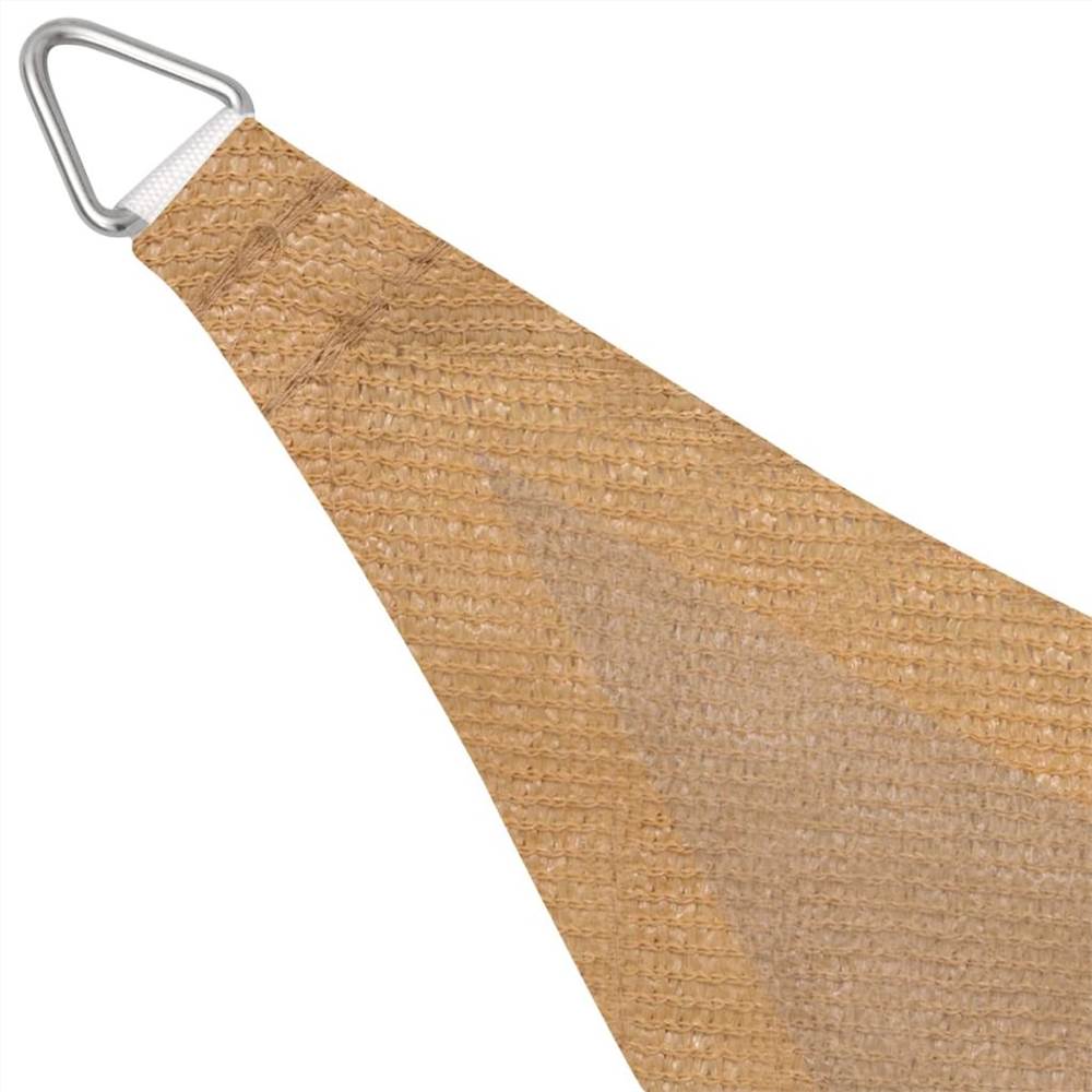 Sunshade Sail HDPE Triangular 5x5x5 m Beige