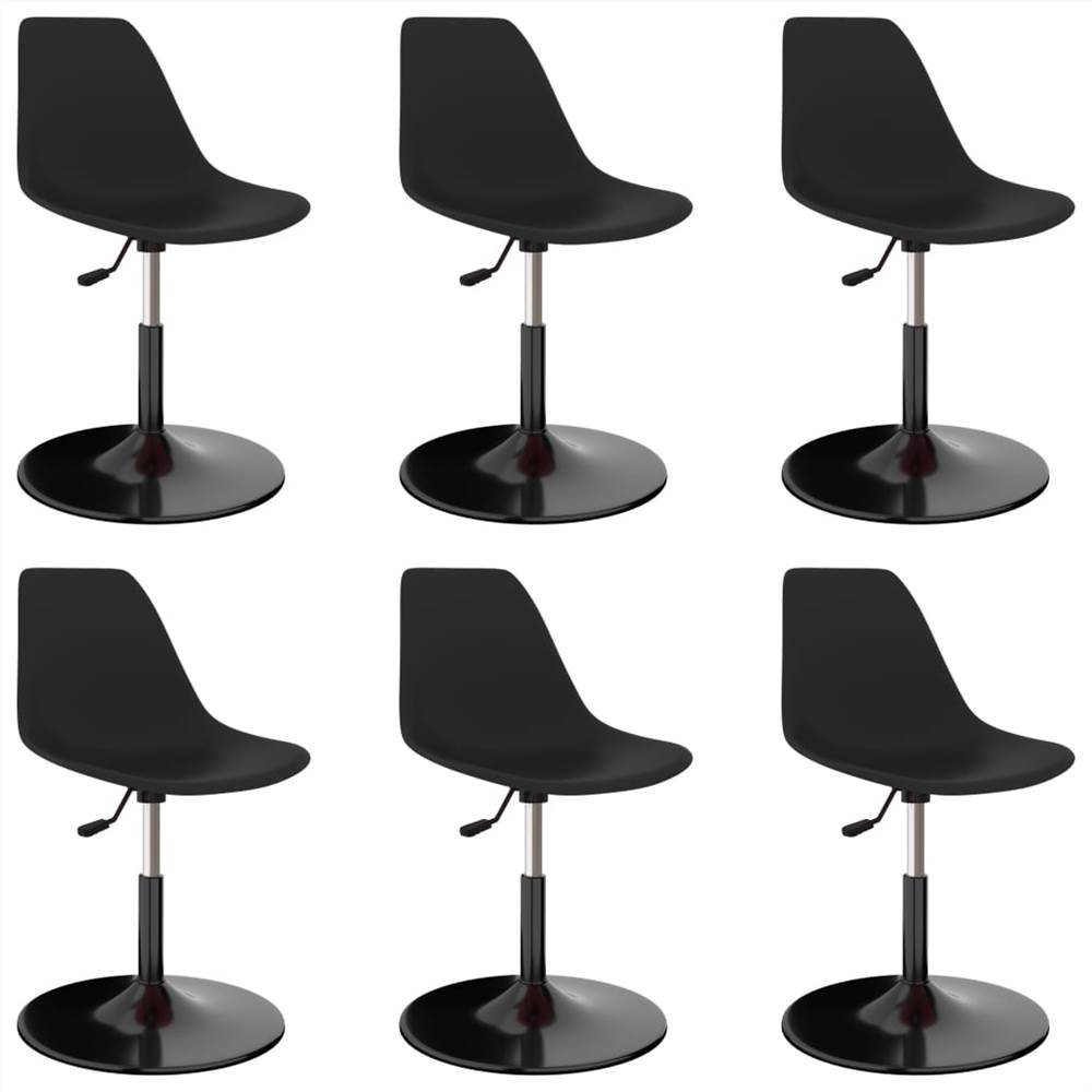 

Swivel Dining Chairs 6 pcs Black PP