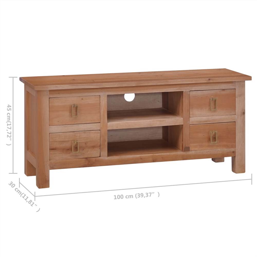TV Cabinet 100x30x45 cm Solid Mahogany Wood