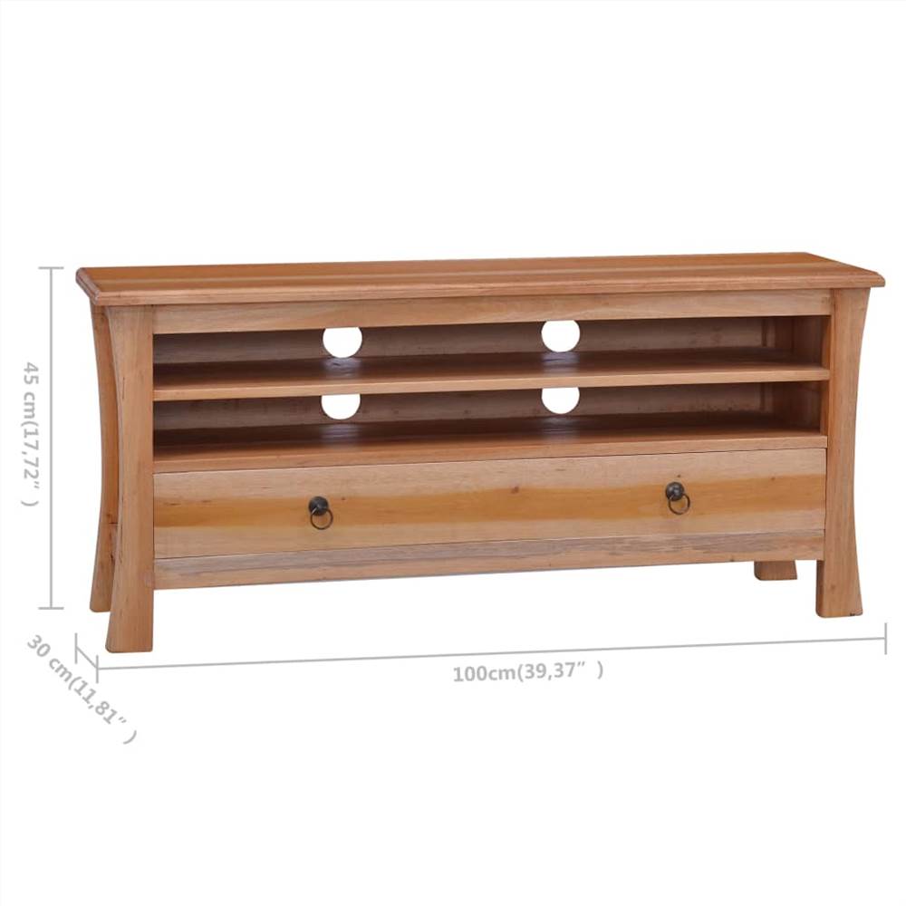 TV Cabinet 100x30x45 cm Solid Mahogany Wood