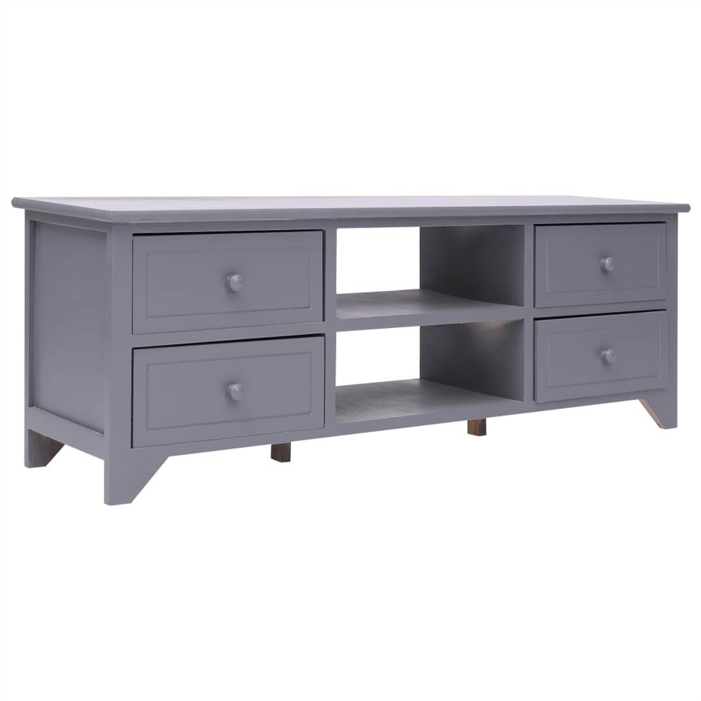 

TV Cabinet Grey 115x30x40 cm Paulownia Wood