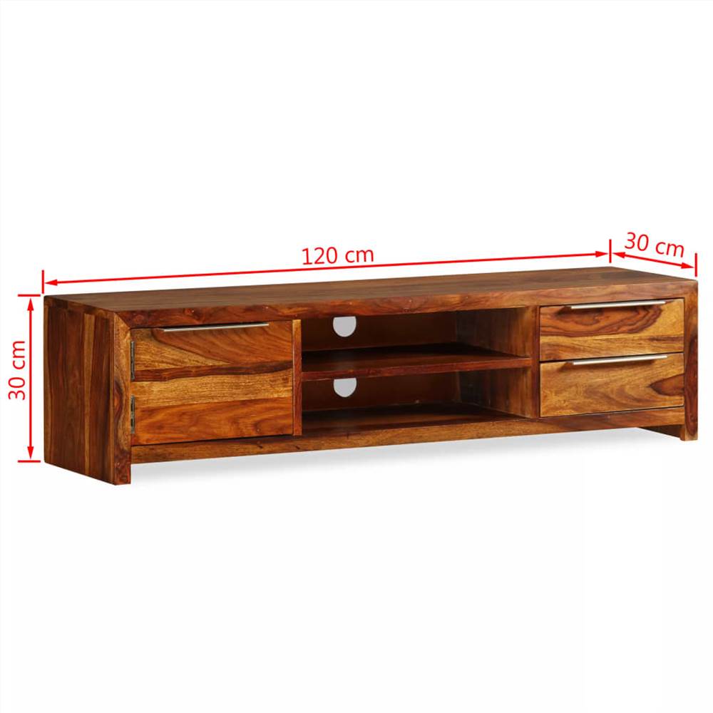 TV Cabinet Solid Sheesham Wood 120x30x30 cm