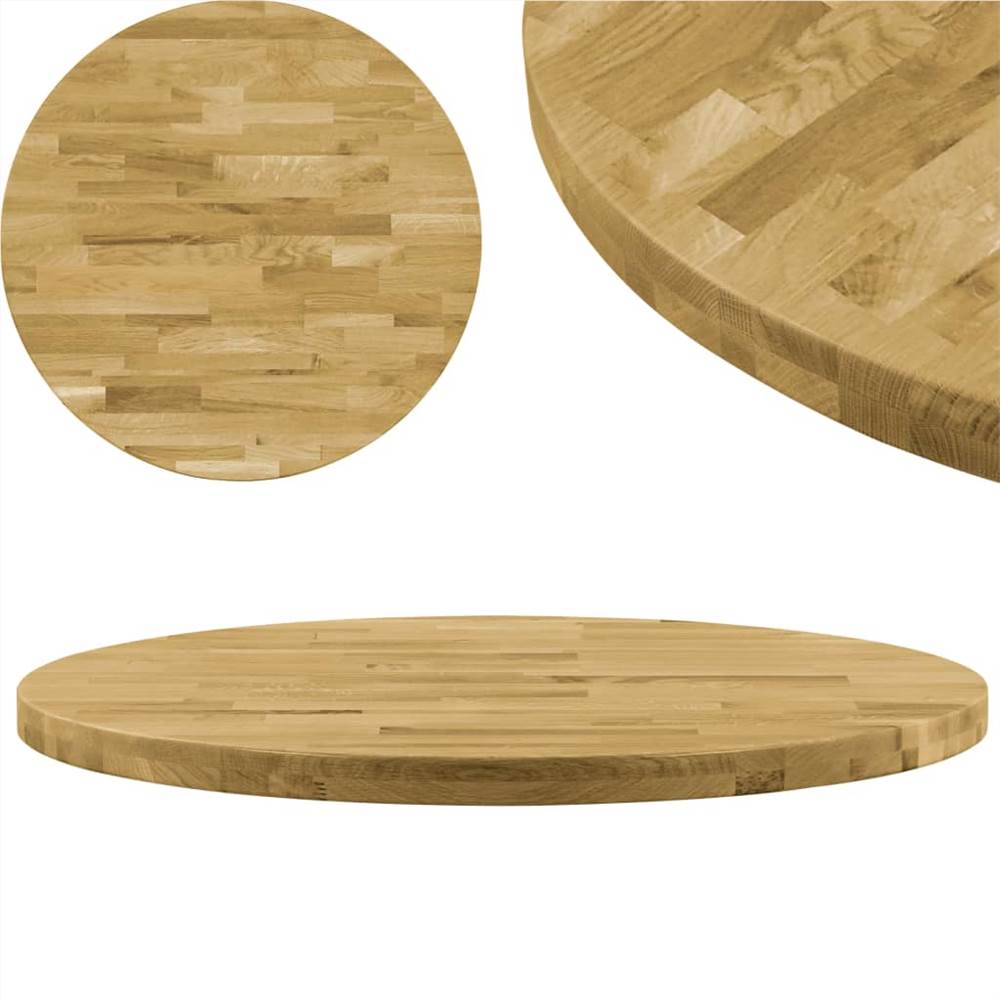 Table Top Solid Oak Wood Round 44 mm 700 mm
