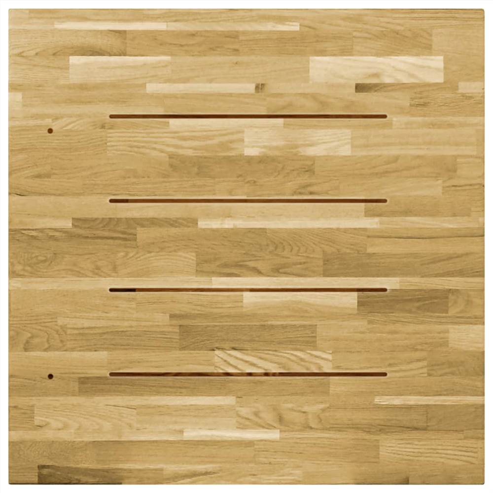 Table Top Solid Oak Wood Square 23 mm 70x70 cm