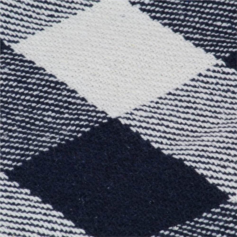 Throw Cotton Check 160x210 cm Navy Blue