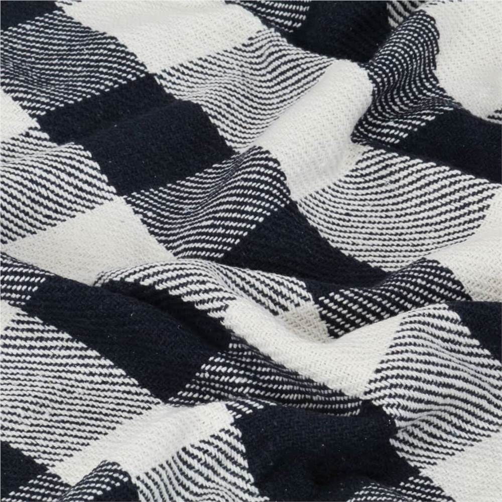 Throw Cotton Check 160x210 cm Navy Blue