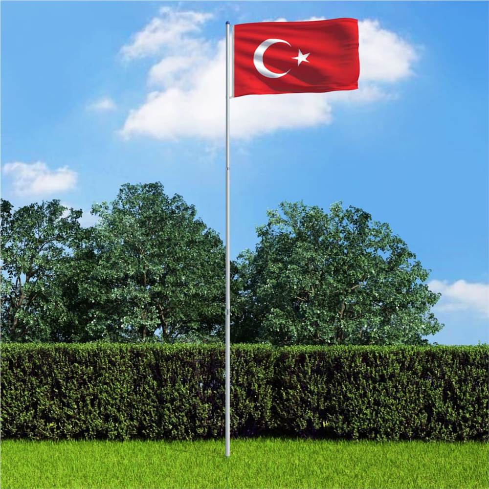 Türkei Flagge und Pol Aluminium 6 m