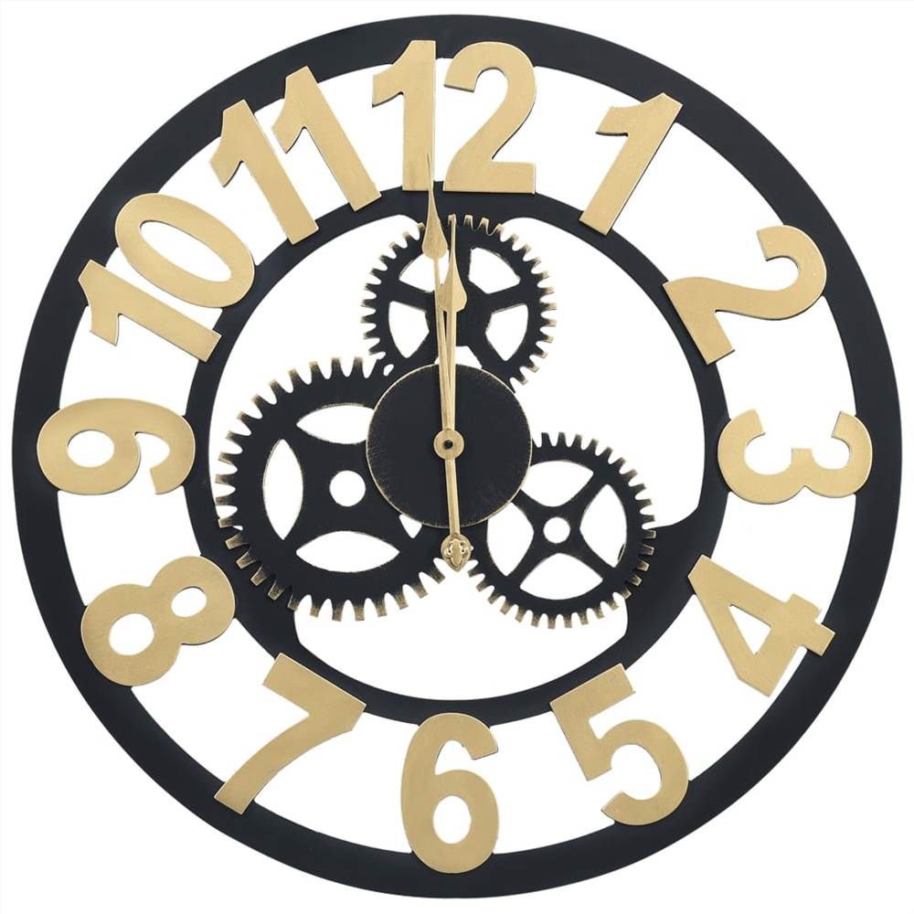 Wall Clock Gold and Black 60 cm MDF