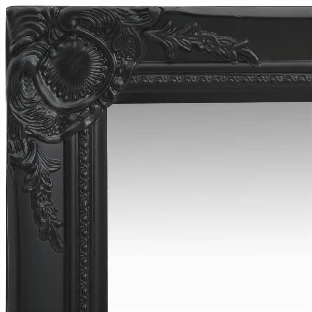 Wall Mirror Baroque Style 60x60 cm Black