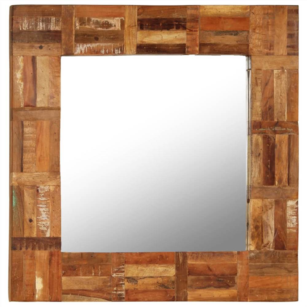 Specchio da parete in legno massello di recupero 60x60 cm