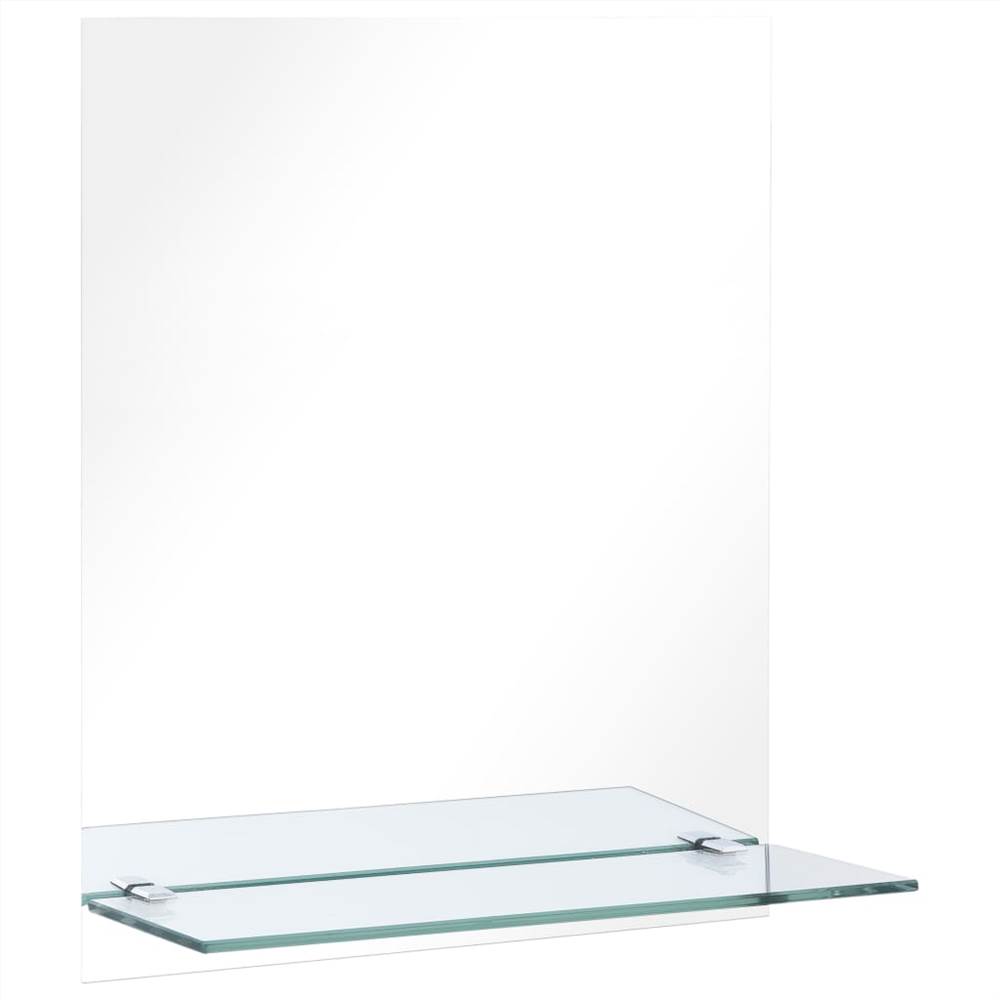Wall Mirror with Shelf 20x40 cm Tempered Glass