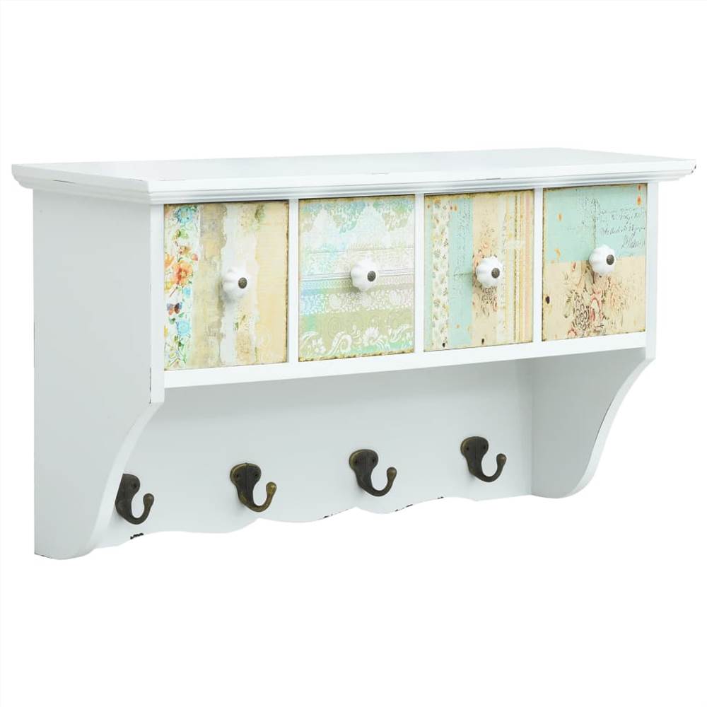 

Wall Mounted Coat Rack White 56x17x30 cm MDF