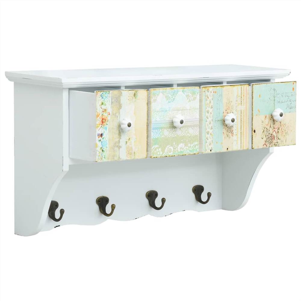 Wall Mounted Coat Rack White 56x17x30 cm MDF