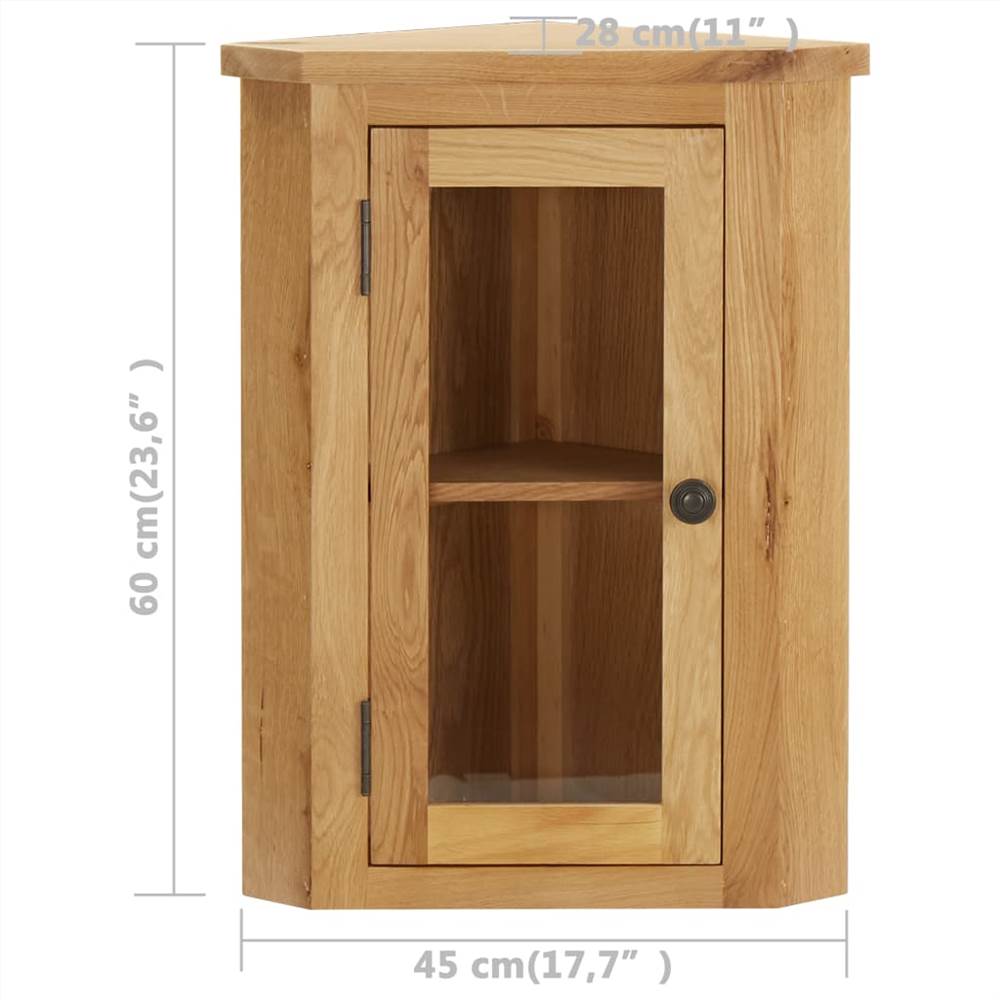 Wall-mounted Corner Cabinet 45x28x60 cm Solid Oak Wood