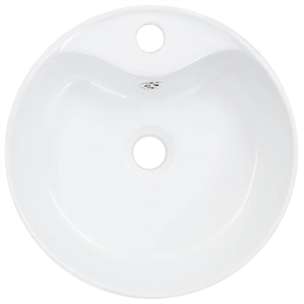 Wash Basin with Overflow 36x13 cm Ceramic White