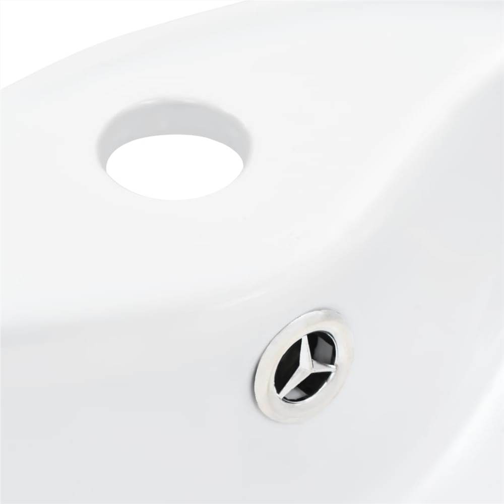 Wash Basin with Overflow 36x13 cm Ceramic White