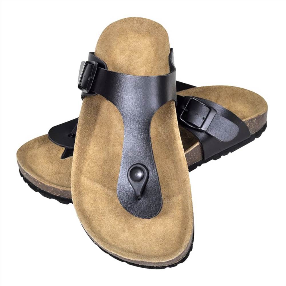 Sandale en liège bio pour femmes avec design tongs noir taille 36