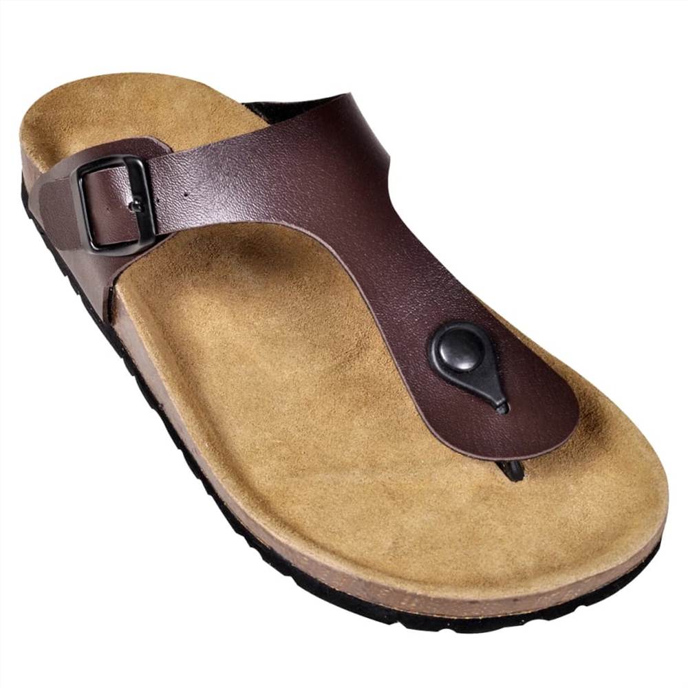 Womens Bio Cork Sandal with Flip Flop Design Brown Size 38