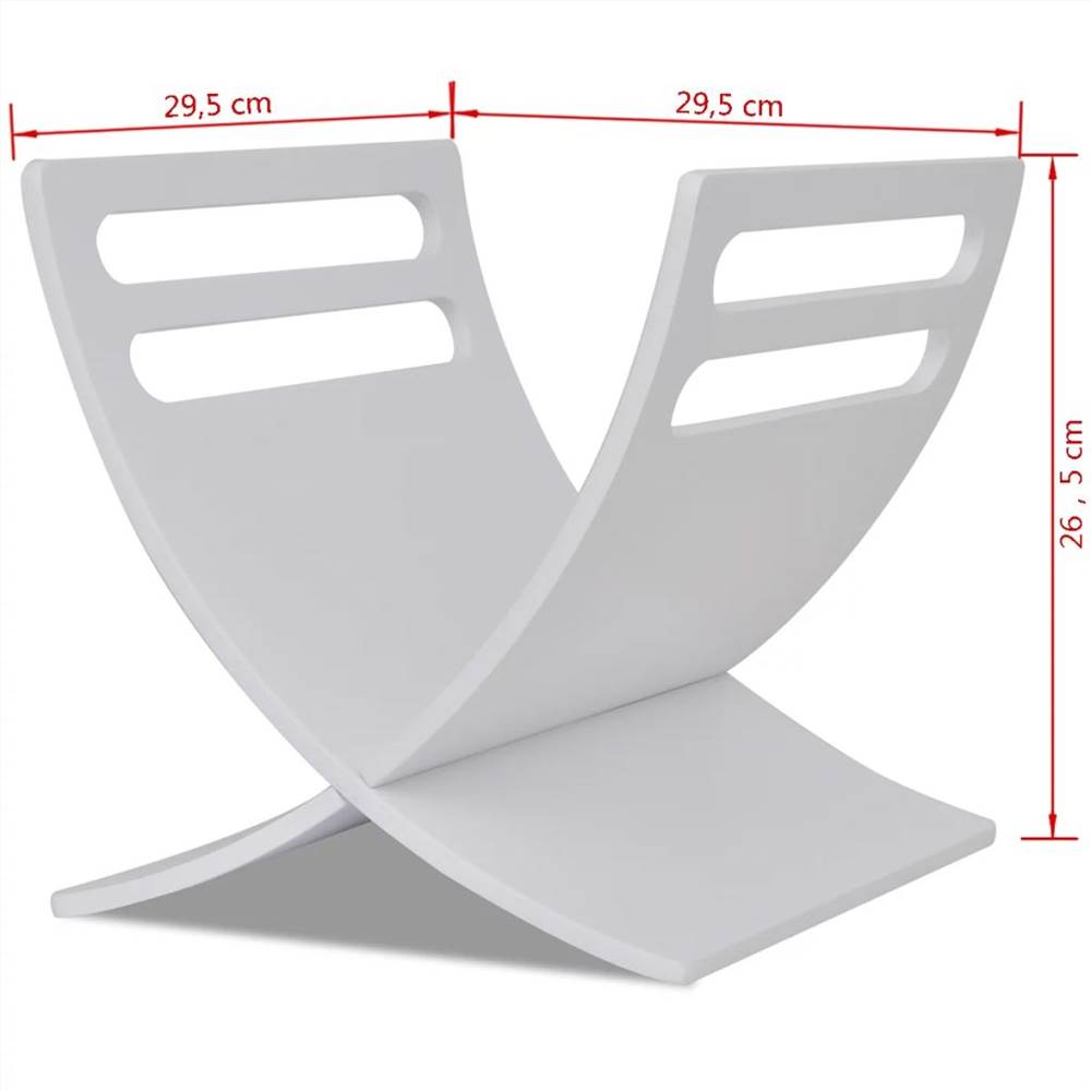 Wooden Magazine Rack Floor Standing White