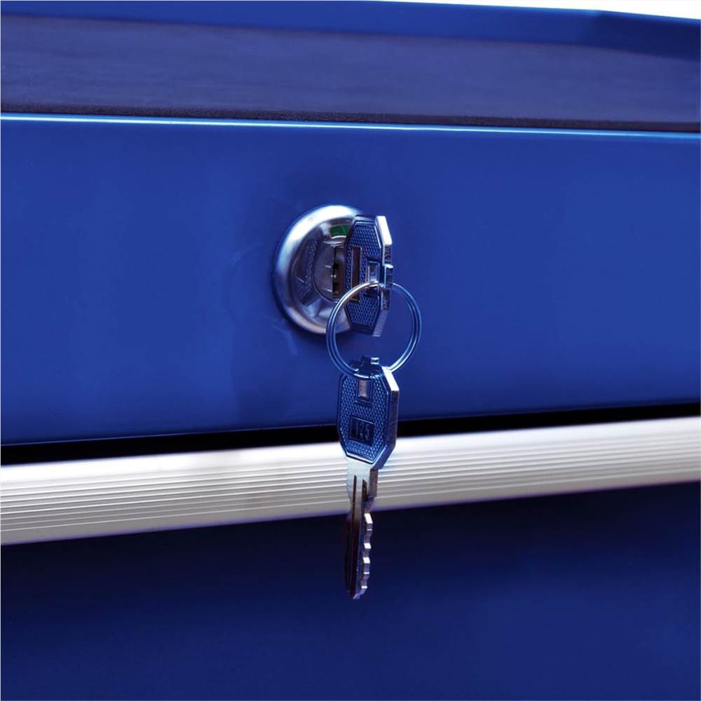 Workshop Tool Trolley with 5 Drawers Blue