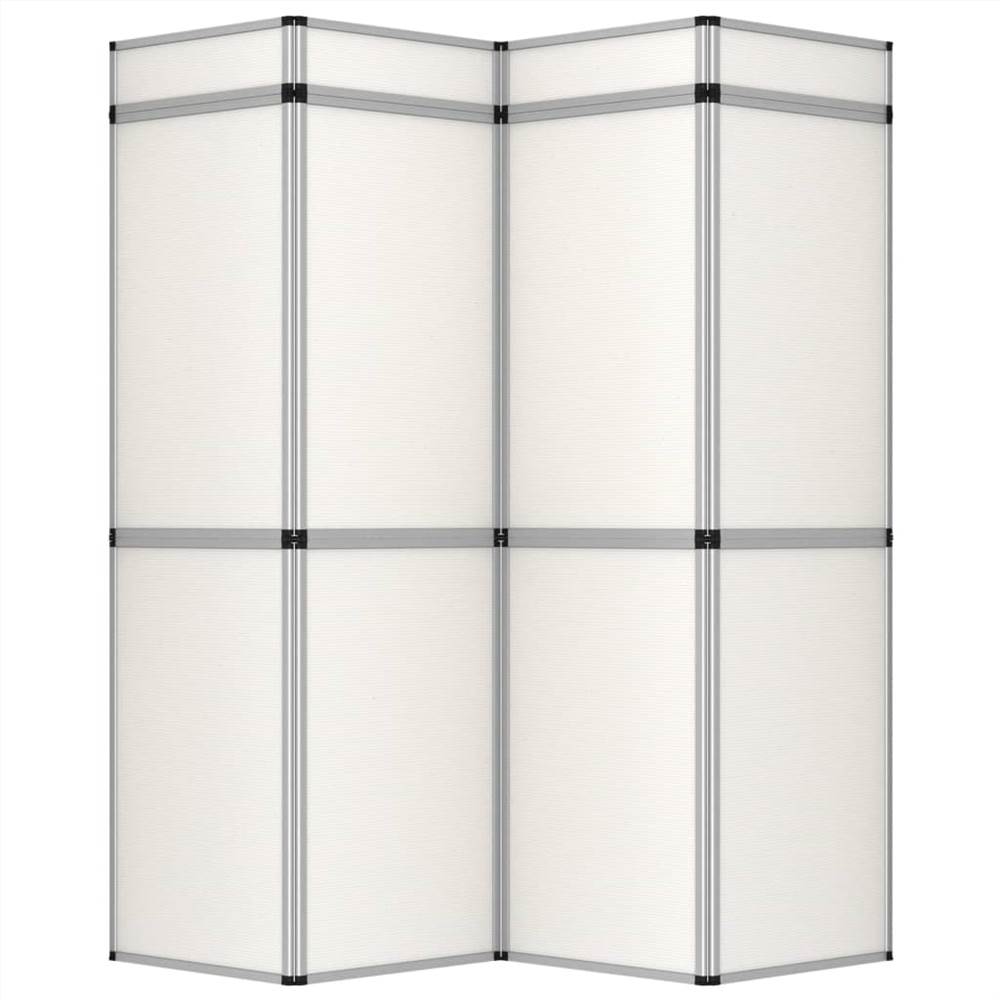 12-Panel Folding Exhibition Display Wall 242x200 cm White