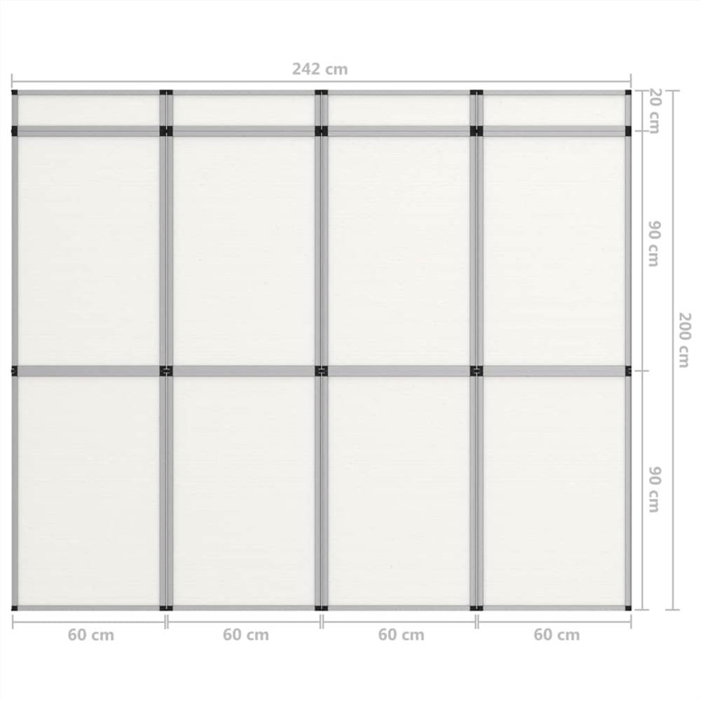 12-Panel Folding Exhibition Display Wall 242x200 cm White