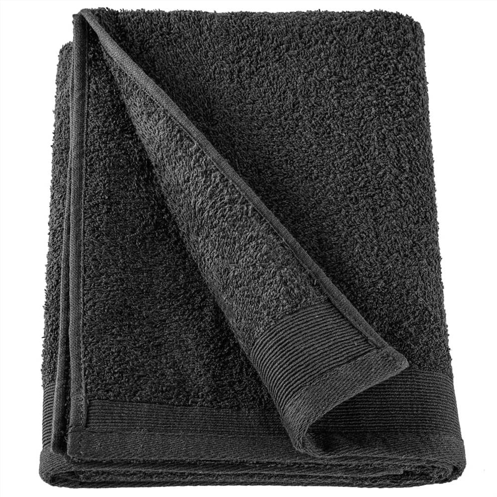 12 Piece Towel Set Cotton 450 gsm Black