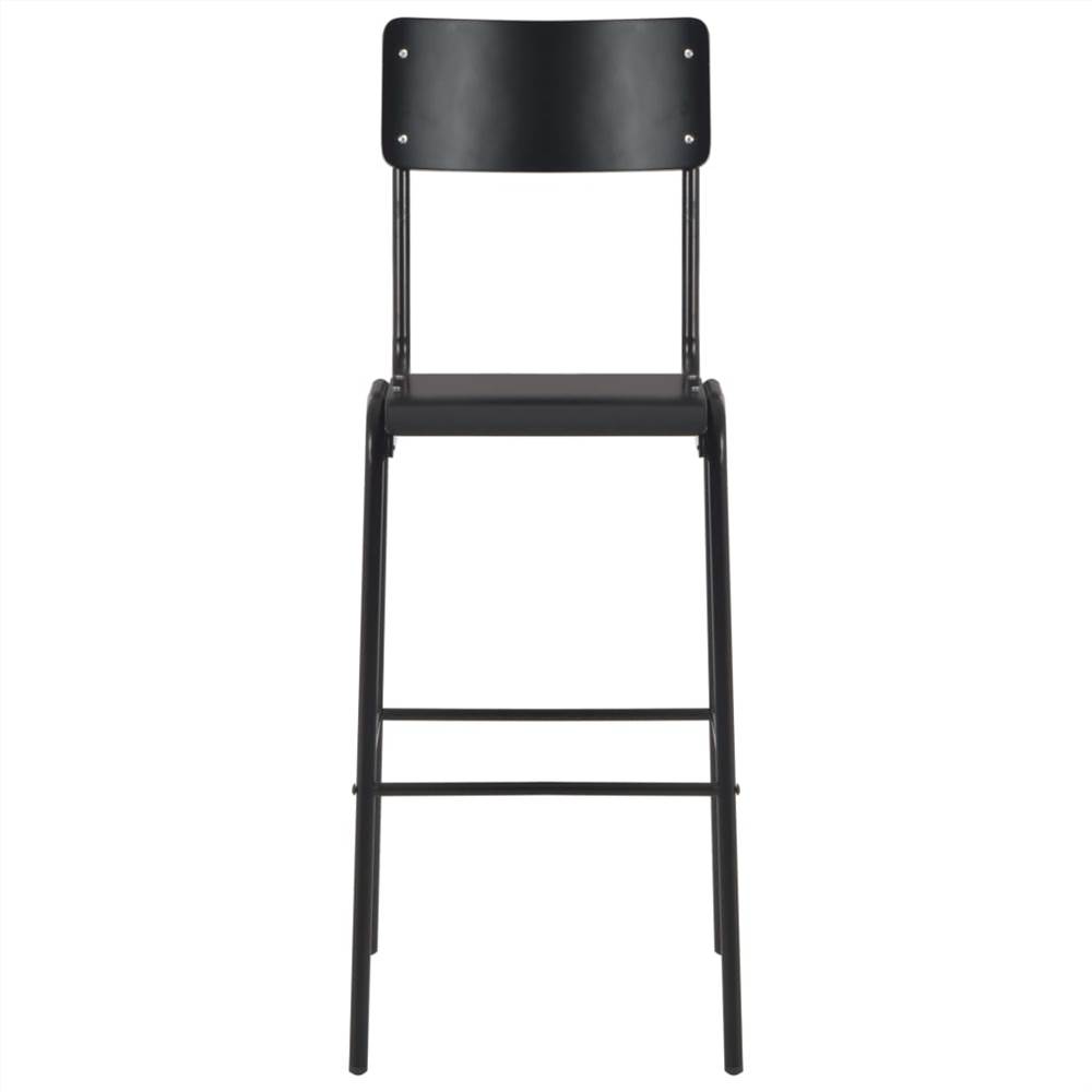 3 Piece Bar Set Steel Black