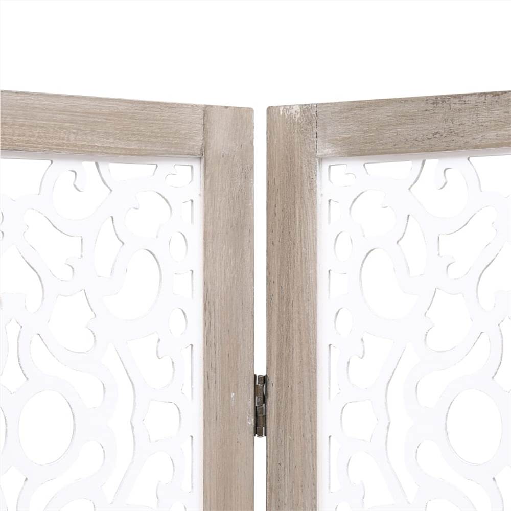 4-Panel Room Divider White 140x165 cm Solid Wood