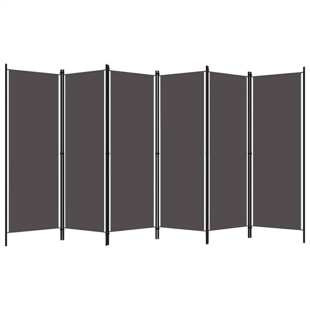 6Panel Room Divider Anthracite 300x180 cm