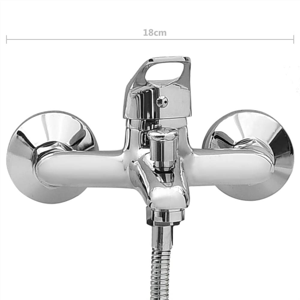 Bathtub Shower Mixer with Hand Shower and Hose Tap Set Chrome